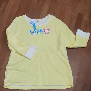 Fresh Produce Yellow Shirt with Flip-Flop Design